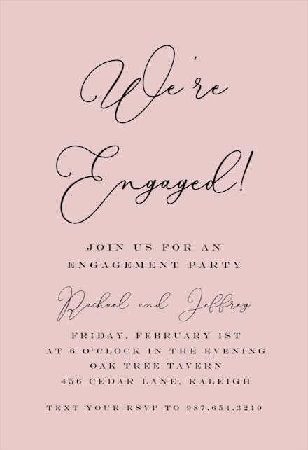 Were Engaged Engagement Party Invitation Template Free Greetings Island 9388